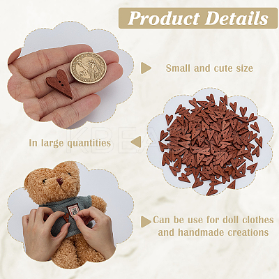 2 Sets 2-Hole Wood Buttons WOOD-FG0001-62-1