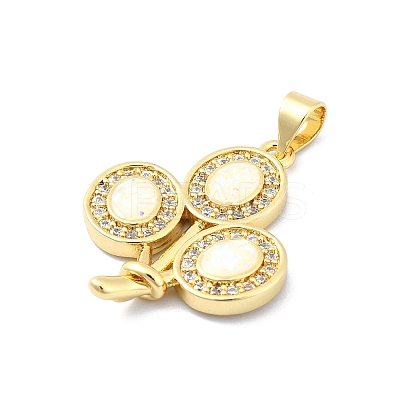 Brass Micro Pave Clear Cubic Zirconia Pendants KK-A221-13G-1