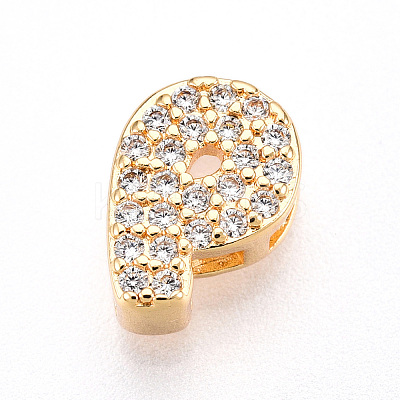 Brass Micro Pave Cubic Zirconia Charms KK-N254-217G-P-1