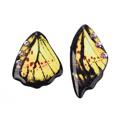 Epoxy Resin Butterfly Wing Pendants RESI-T057-86B-1