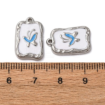 304 Stainless Steel Enamel Pendants STAS-P406-21P-1