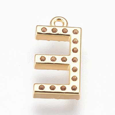 Brass Letter Pendants KK-P150-03G-E-1
