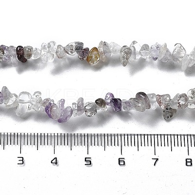Natural Supper 7 Rutilated Quartz Chip Beaded Necklaces for Men Women NJEW-G159-01A-1