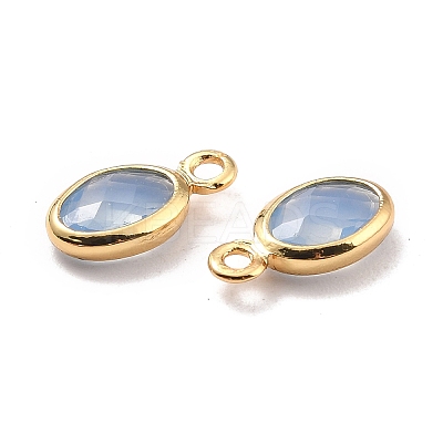 Eco-Friendly Brass with Glass Pendants X-KK-K268-01J-1