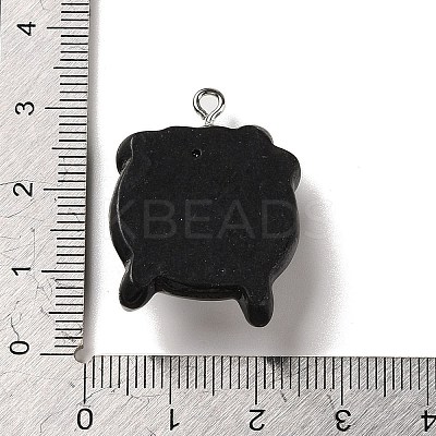 Opaque Resin Pendants RESI-K020-04G-1
