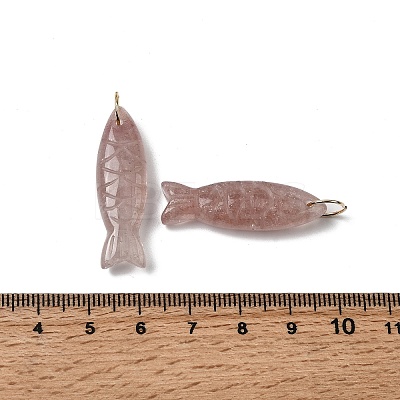 Natural Strawberry Quartz Carved Pendants G-G314-01G-01-1