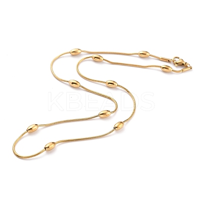 304 Stainless Steel Round Snake Chain Necklaces STAS-G244-84G-1