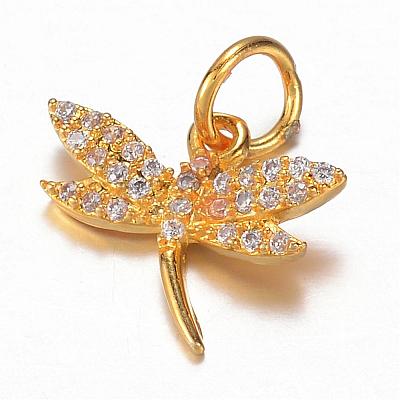 Brass Micro Pave Cubic Zirconia Charms ZIRC-K045-09-1