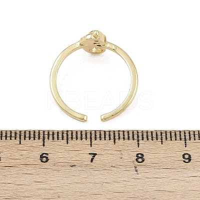 Brass Micro Pave Cubic Zirconia Open Cuff Rings for Women LS-RJEW-K308-01B-G-1