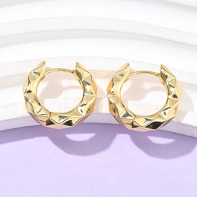 304 Stainless Steel Textured Hoop Earrings for Women EJEW-U060-01A-G-1