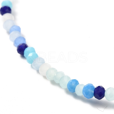 Faceted Round Glass Beads Stretch Bracelet for Teen Girl Women BJEW-JB07072-02-1
