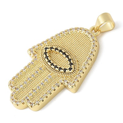 Brass Micro Pave Cubic Zirconia Pendants KK-K298-54G-1
