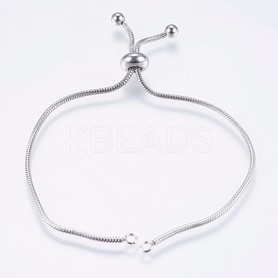Non-Tarnish Adjustable 304 Stainless Steel Snake Chain Necklace Making STAS-E163-38P-1