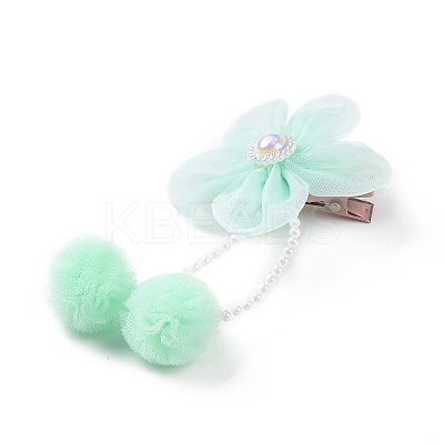Flower Cloth Metallic Alligator Hair Clips PHAR-D013-01E-1