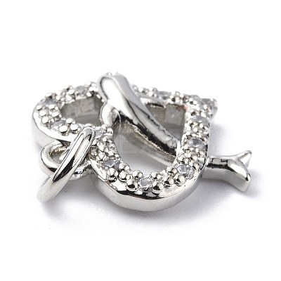 Brass Micro Pave Cubic Zirconia Charms ZIRC-F131-15P-1