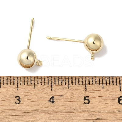 Brass Studs Earrings Finding KK-K383-03C-G-1