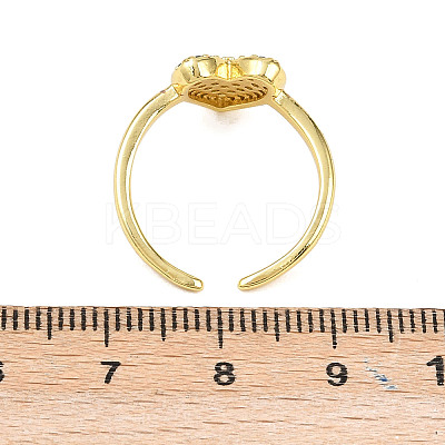 Brass Micro Pave Cubic Zirconia Cuff Rings for Women RJEW-Z113-01G-02-1