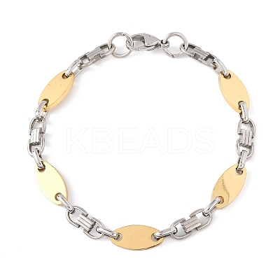 304 Stainless Steel Oval Link
Chain Bracelets for Women Men BJEW-F527-08A-GP-1