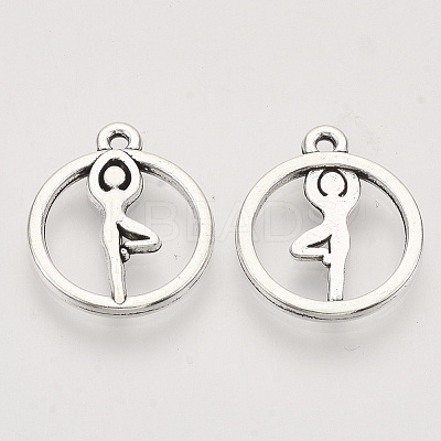 Tibetan Style Alloy Pendants TIBEP-T009-31AS-RS-1