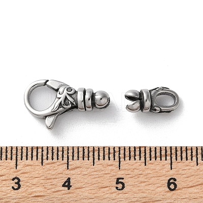 316 Stainless Steel Lobster Claw Clasps Sets STAS-D303-10AS-01-1