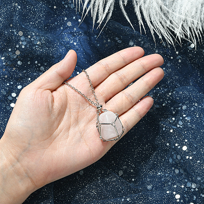 5Pcs 304 Stainless Steel Braided Macrame Pouch Empty Stone Holder for Pendant Necklace Making NJEW-CJ0001-03-1