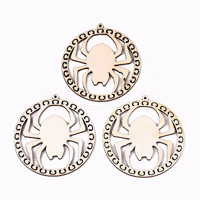 Undyed Natural Wooden Big Pendants X-WOOD-N007-076-1