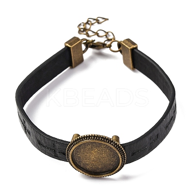 Hollow Cross PU Leather Bracelet Making MAK-I020-01B-1