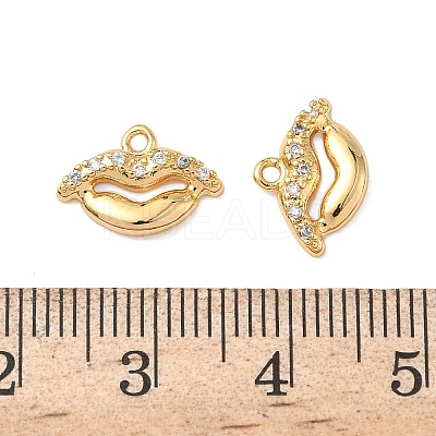 Brass Micro Pave Clear Cubic Zirconia Charms KK-B160-07G-1