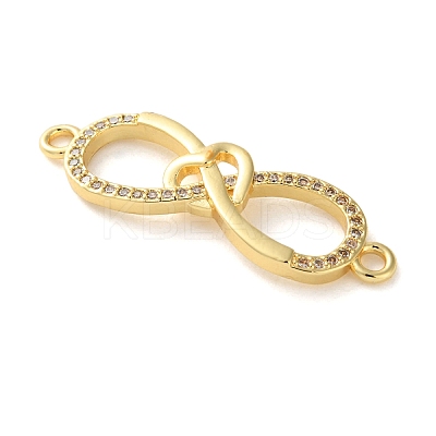 Rack Plating Brass Micro Pave Cubic Zirconia Infinity Connector Charms KK-C084-23A-G-1