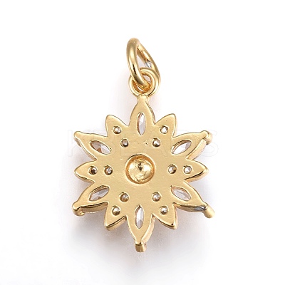 Brass Micro Pave Cubic Zirconia Pendants ZIRC-F091-02-G-1
