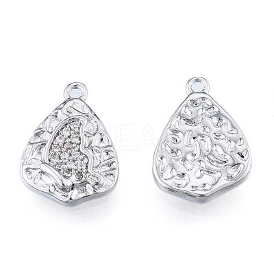 Brass Micro Pave Clear Cubic Zirconia Charms KK-N216-588P-1
