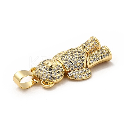 Rack Plating Brass Micro Pave Cubic Zirconia Pendants KK-E072-29G-1