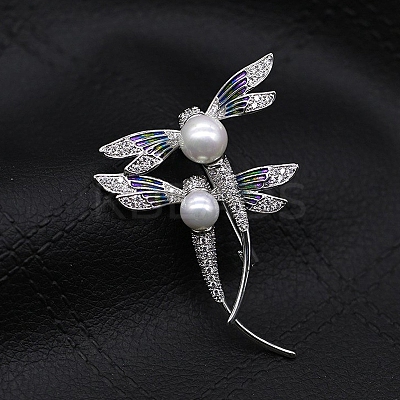 Dragonfly Alloy Rhinestone Brooch LS-PW-WG859D6-01-1