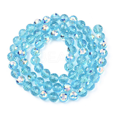 Transparent Electroplate Glass Beads Strands EGLA-N012-001-B12-1