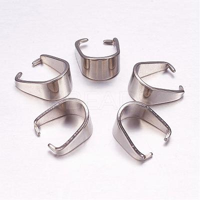 Tarnish Resistant 201 Stainless Steel Snap on Bails STAS-F117-16P-7x13.5-1