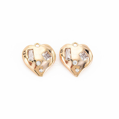 Brass Micro Pave Cubic Zirconia Pendants KK-S364-251-1