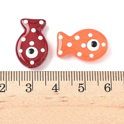 Painted Glass Beads Enamel Beads X-LAMP-D303-04-1