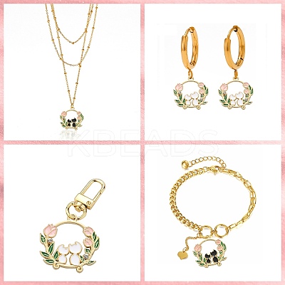 20Pcs 2 Colors Alloy Enamel Pendants ENAM-CJ0004-20-1