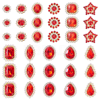 100Pcs Teardrop/Heart/Star Sew on Rhinestones GACR-TA0001-07B-1