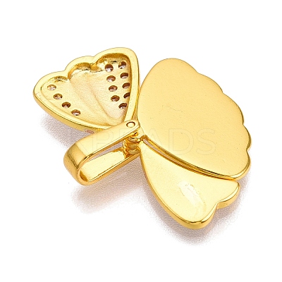 Brass Micro Pave Cubic Zirconia Pendants KK-T070-41G-1