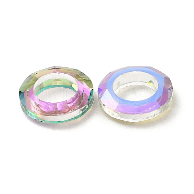 Electroplate Transparent Glass Linking Rings GLAA-F126-01-1