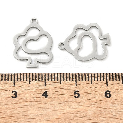 Hollow 201 Stainless Steel Pendants STAS-F337-10E-P-1