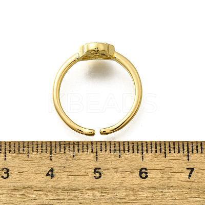 Brass Micro Pave Clear Cubic Zirconia Cuff Rings for Women RJEW-S399-14G-1