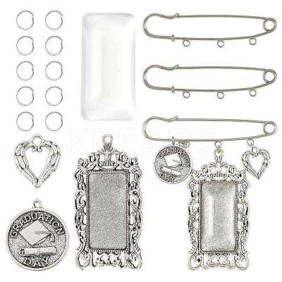 DIY Rectangle Pendant Making Kits DIY-FS0009-40-1