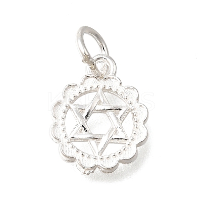 925 Sterling Silver Flower Star of David Charms STER-F059-02S-1