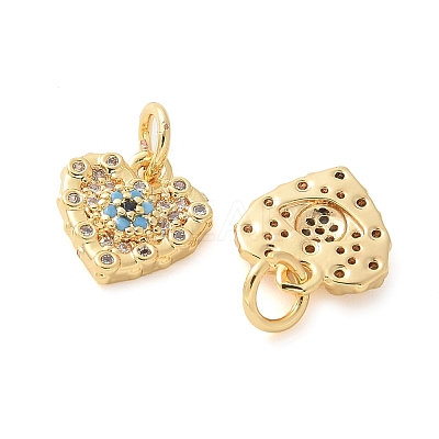 Brass Micro Pave Cubic Zirconia Charms KK-U056-34G-1