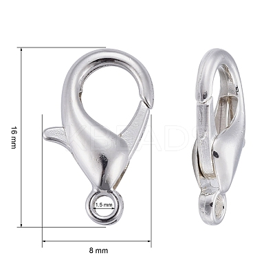 Silver Color Plated Alloy Lobster Claw Clasps X-E106-S-1
