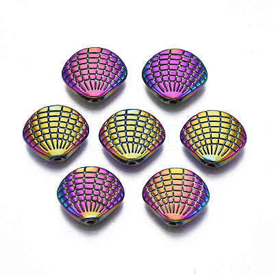 Rack Plating Rainbow Color Alloy Beads PALLOY-S180-364-1