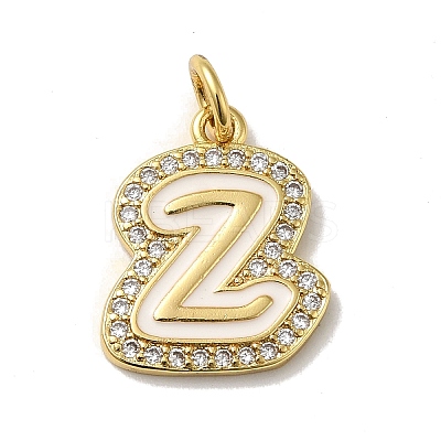 Brass Micro Pave Cubic Zirconia Pendants KK-K354-02G-Z-1