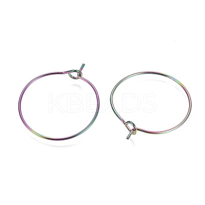Ion Plating(IP) 316L Surgical Stainless Steel Hoop Earring Findings STAS-G130-03M-21MM-1
